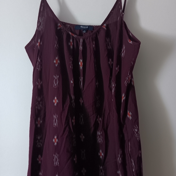 MADEWELL Burgundy Indian Cotton Patterned Slip Dress L - Picture 2 of 3